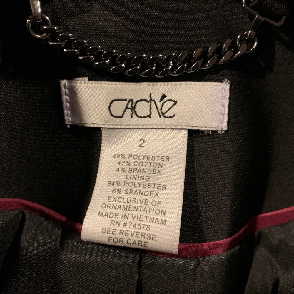 Cache Fitted Black Blazer with Gold Accents - Picture 5 of 7